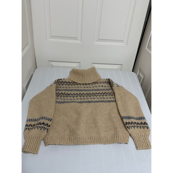 J. Crew Sweaters - J. Crew Tan Fair Isle Wool Blend Turtleneck Sweater CKP458151535